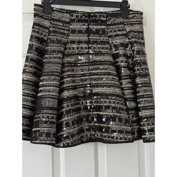 Muse by Marchesa Sequin Metallic Skirt Black Gold A-Line Cocktail NWT Size 10 - Picture 2 of 7